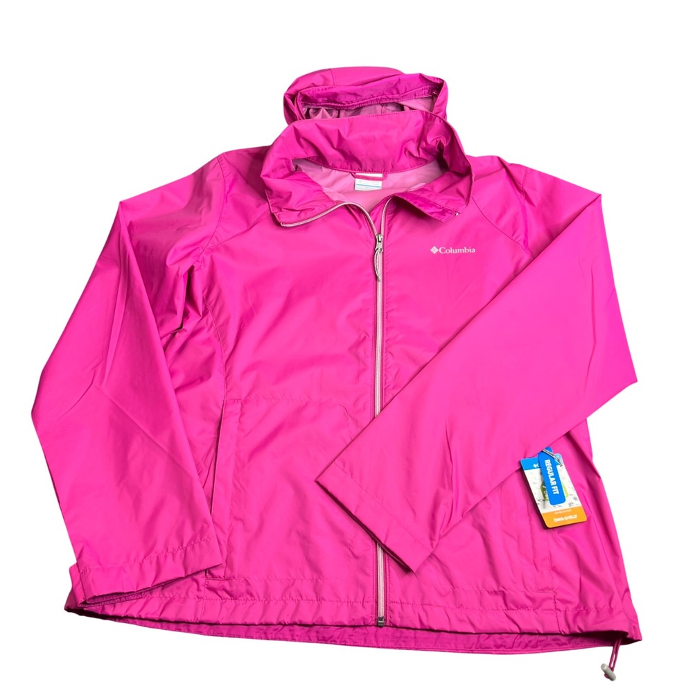 Columbia Switchback IV Jacket Womens XXL Pink Windbreaker Packable Hood NWT